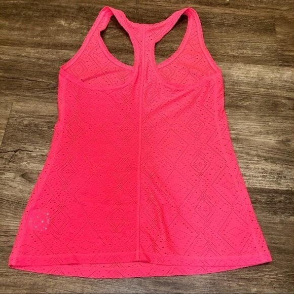 Old Navy Active Racerback Tank Top XS Extra Small Bright Coral Pink Oversized - Picture 4 of 8